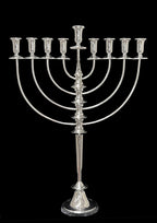 Silver Menorah on a white background