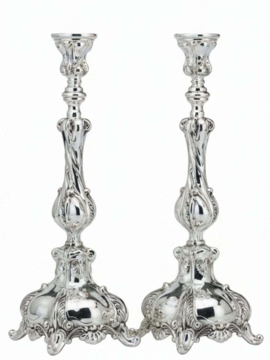 Shabbat Candlesticks- Ben Shimon Hammered Pattern
