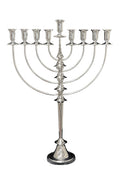 Silver Menorah on a white background