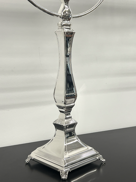 Silver Menorah on a white background