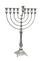 Silver Menorah on a white background