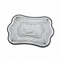 hadad bros Decorative silver tray with intricate designs on a white background
