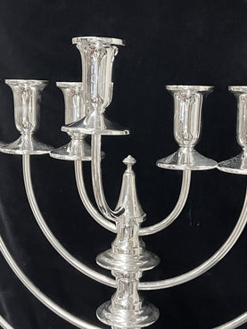 Silver Menorah on a white background