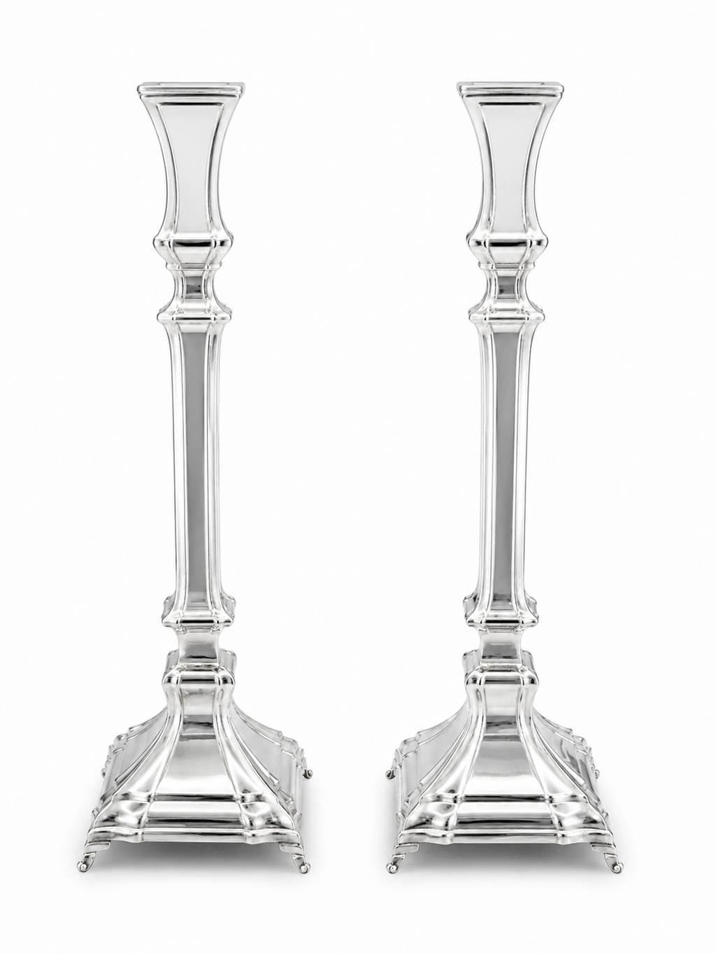 Pair of silver 925 candlesticks with decorative patterns by hadad bros