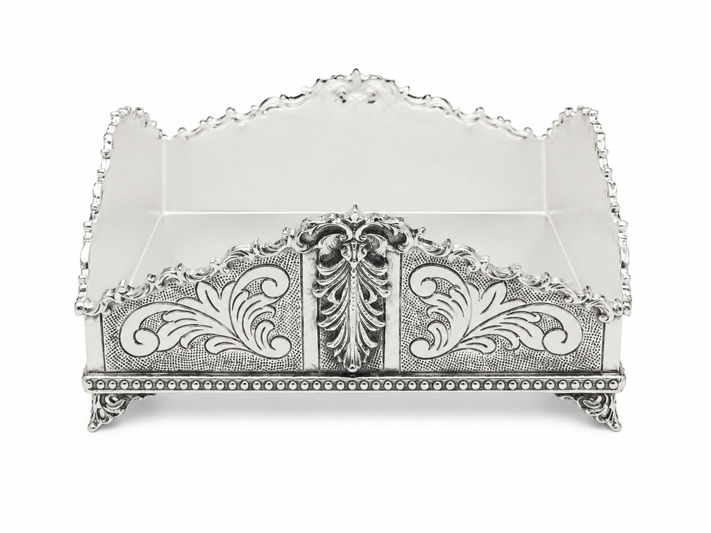 silver napkin holder for shabbat and holidays dinner table by hadad bros silverware
