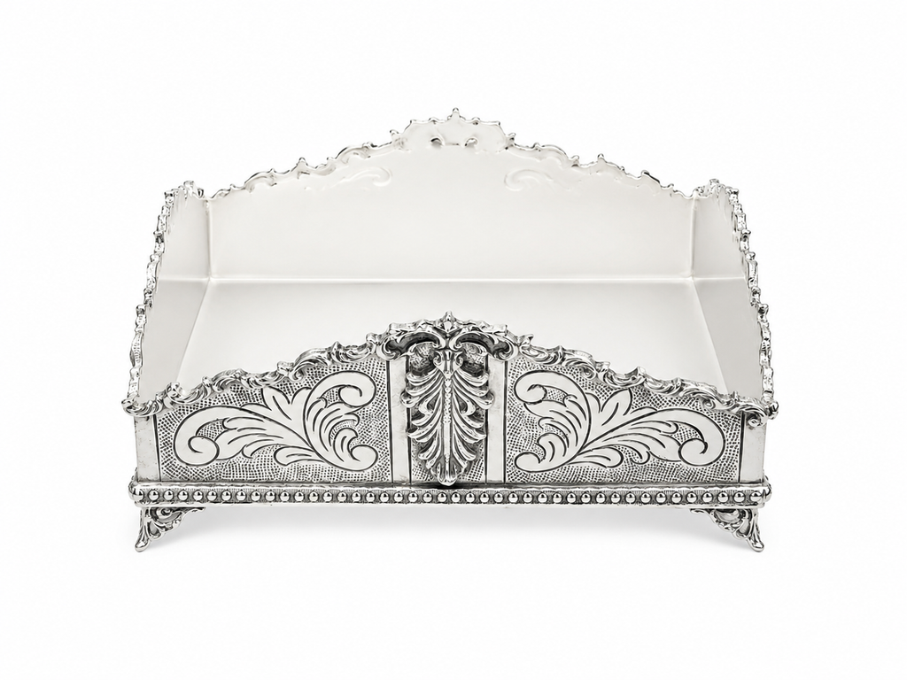 silver napkin holder for shabbat and holidays dinner table by hadad bros silverware