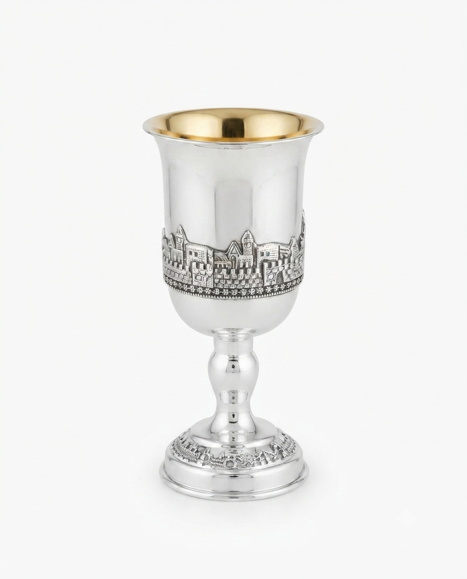 pure silver 925 kiddush goblet for shabbat by hadad bros silverware