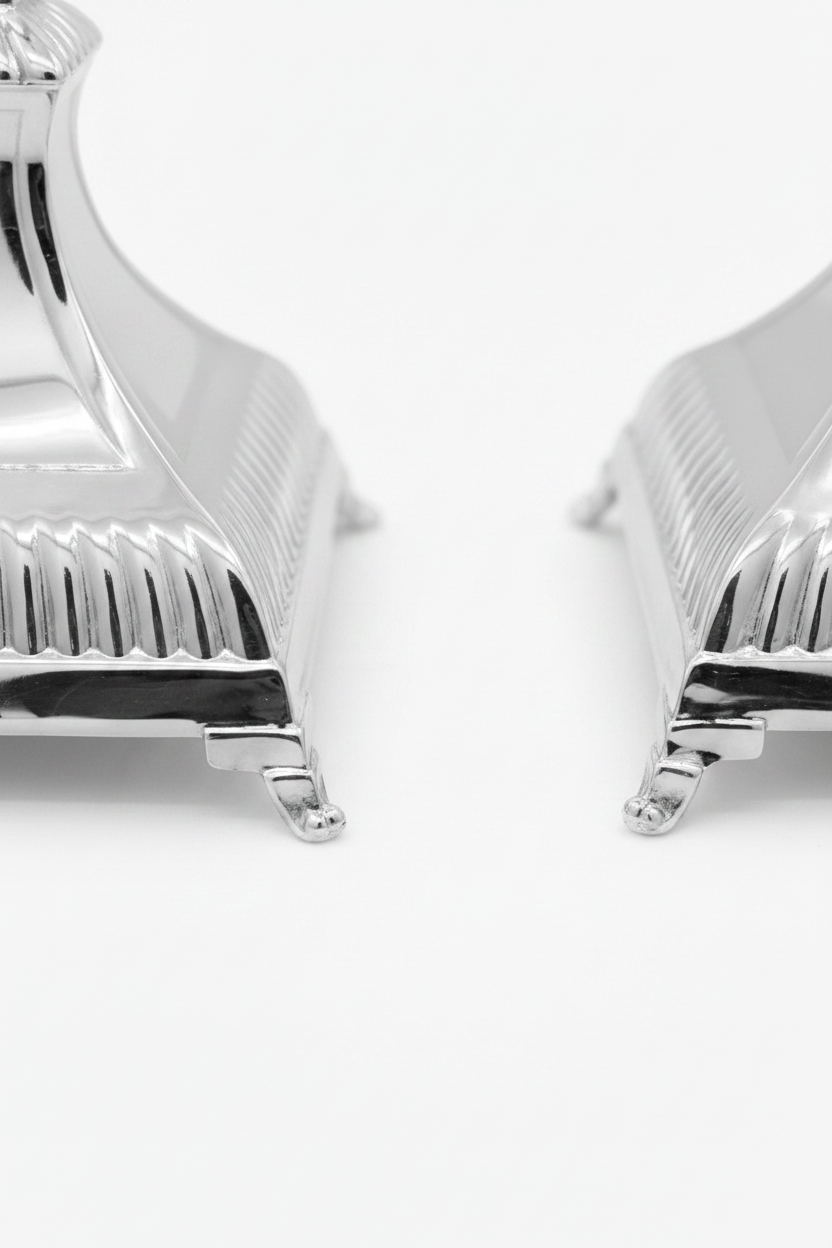 silver dipped shabbat candlesticks by hadad bros