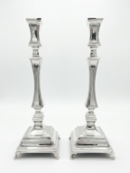 pair of two sterling silver 925 shabbat candlesticks