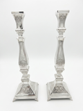 Pair of silver 925 candlesticks with decorative patterns by hadad bros