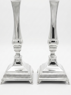 Pair of silver 925 candlesticks with decorative patterns by hadad bros