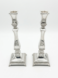Pair of silver 925 candlesticks with decorative patterns by hadad bros