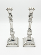 Pair of silver 925 candlesticks with decorative patterns by hadad bros