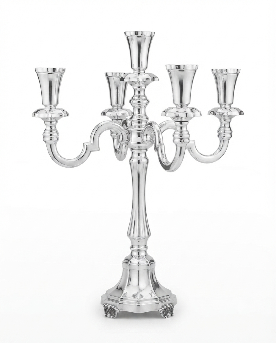 pure silver 925 candelabra for shabbat candles by hadad bros