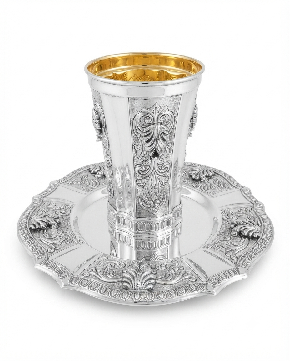 sterling silver 925 kiddush set for shabbat by hadad bros