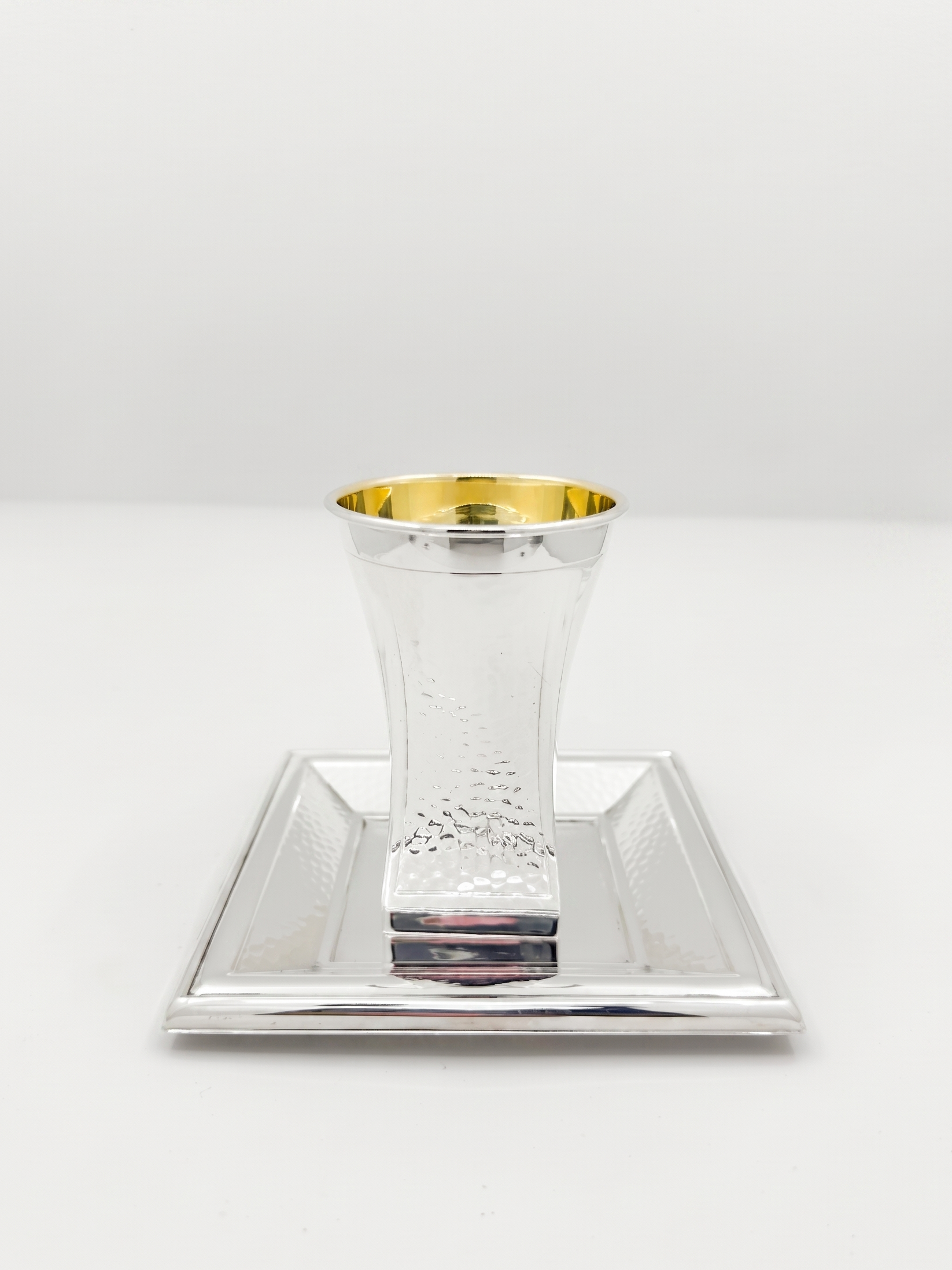 hadad bros silver kiddush cup with a matching tray