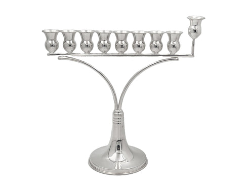 Silver Menorah on a white background