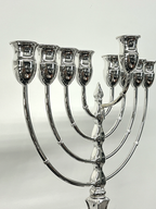 Silver Menorah on a white background