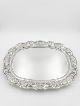 Large Silver Tray – Lugano Hammered Design