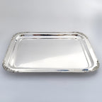 Silver serving tray on a white background by hadad bros silverware