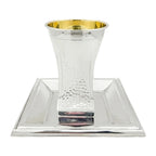 hadad bros silver kiddush cup with a matching tray