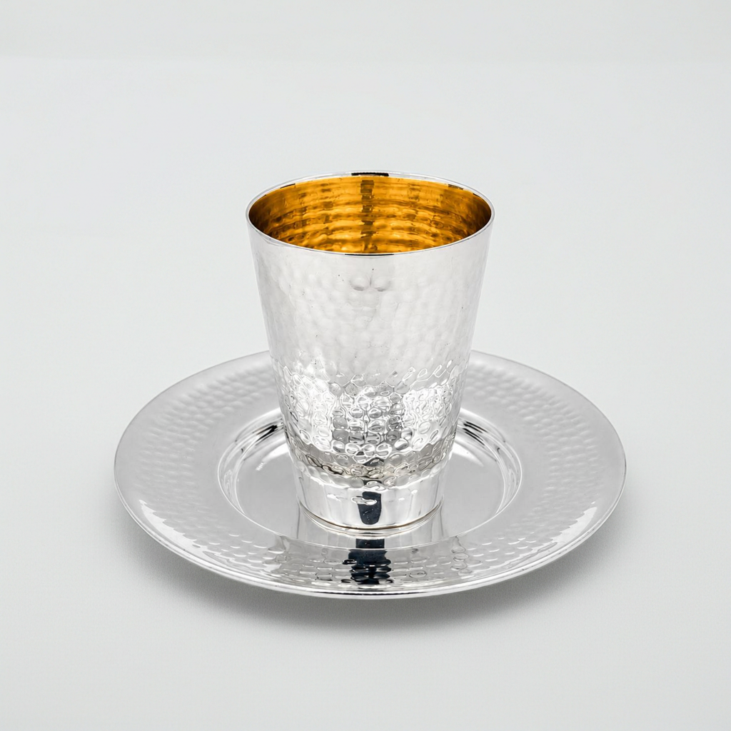Blaze Hammered Pattern Kiddush Set